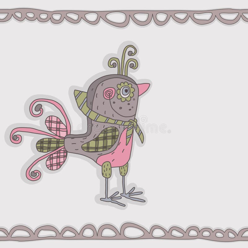 Achtergrond voor jonge geitjes met een grappige vogel vector illustratie Achtergrond voor jonge geitjes met een grappige vogel vector illustratie