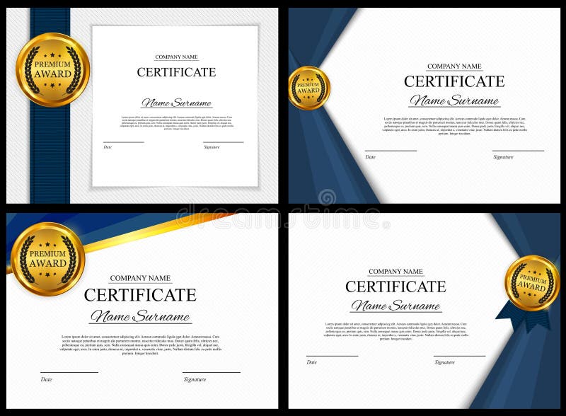 Achtergrondverzameling certificaatsjabloon Toegewezen diploma ontwerpblanco Vectorillustratie