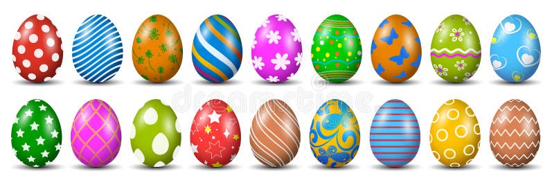 De Bourgondië Collectief Achttien Paaseieren, Inzameling Van Gekleurde Eieren, Pasen-symbool - Stock  Illustratie - Illustration of pasen, rood: 118393799