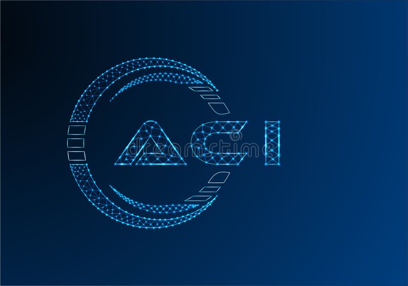 ACI low poly letter logo vector design. royalty free illustration