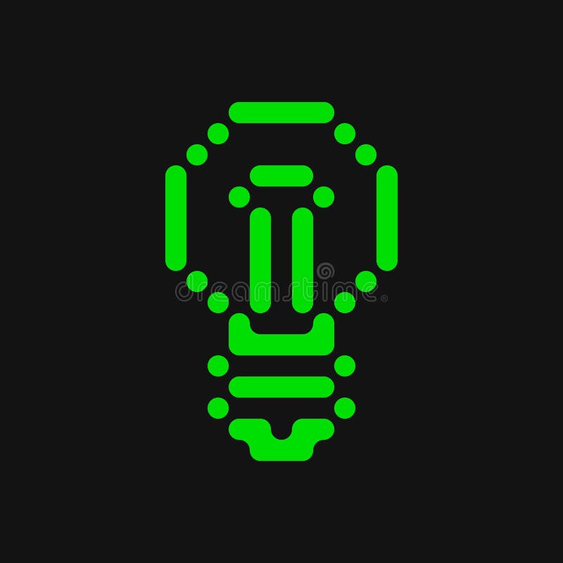 Ilustrarea vectorului retroelectric al bulbului retroelectric cu culoare verde-acidă. pictogramă lampă. stock illustration