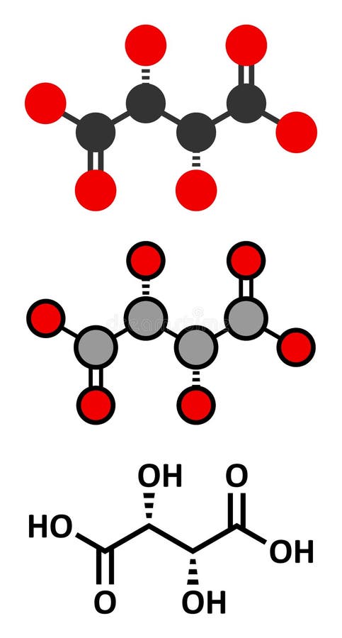 Acido Tartarico Molecola Di Acido Dextrotartarico. Acido Presente