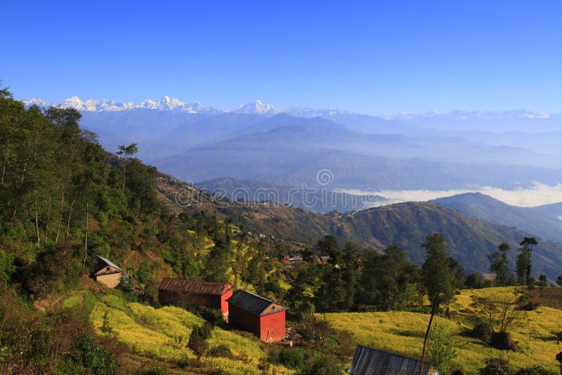 Acima das nuvens em Nagarkot foto de stock