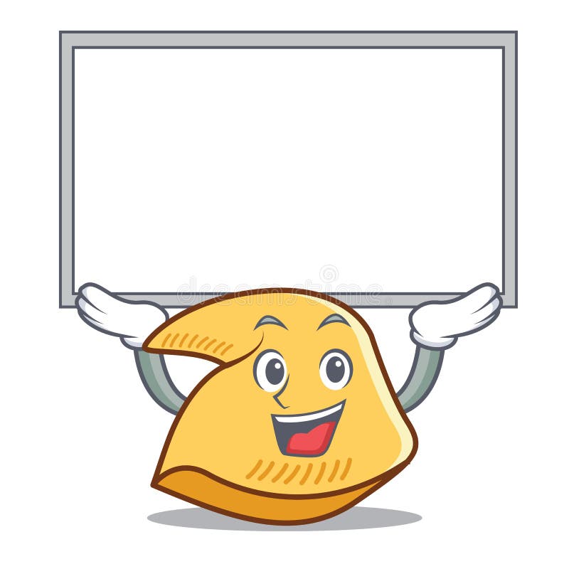 Acima dos desenhos animados do caráter da cookie de fortuna da placa ilustração stock Acima dos desenhos animados do caráter da cookie de fortuna da placa ilustração stock