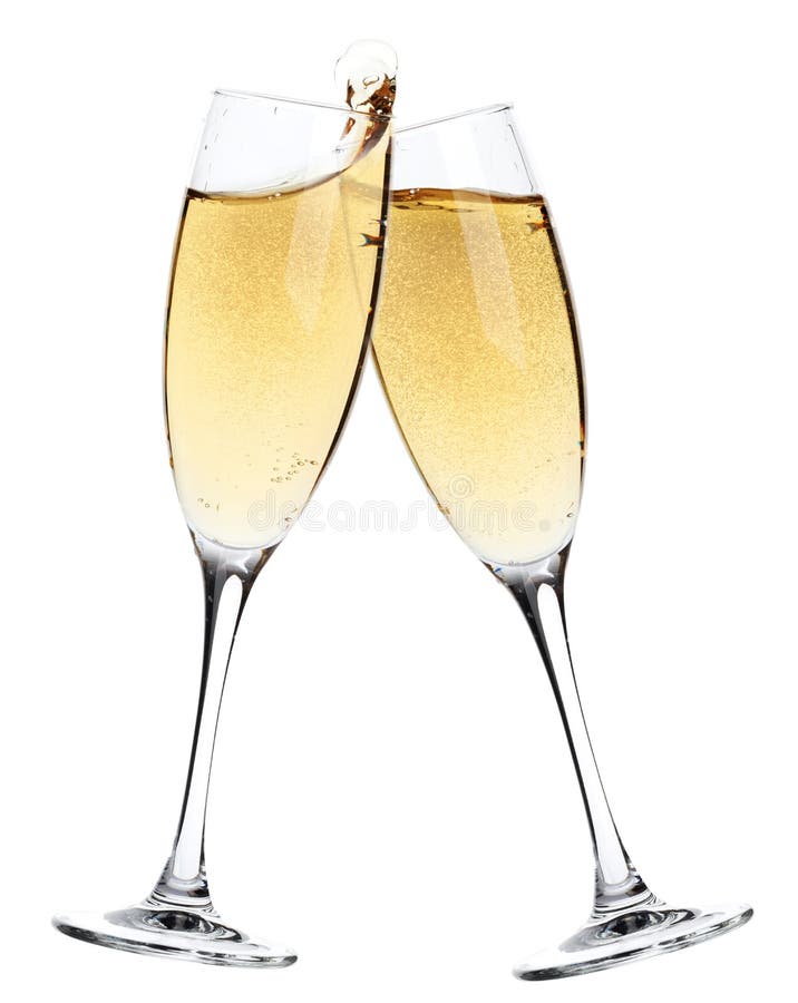 ¡Aclamaciones! Dos vidrios del champán