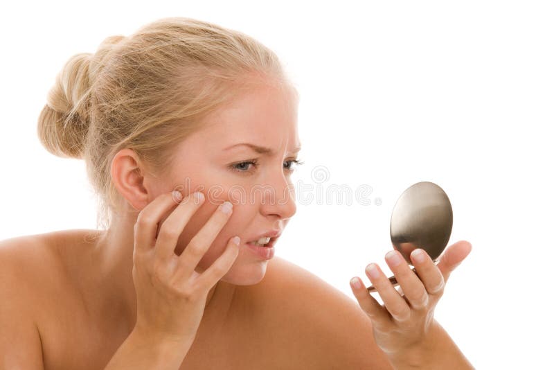 acne som finner kvinnan arkivbild acne som finner kvinnan arkivbild