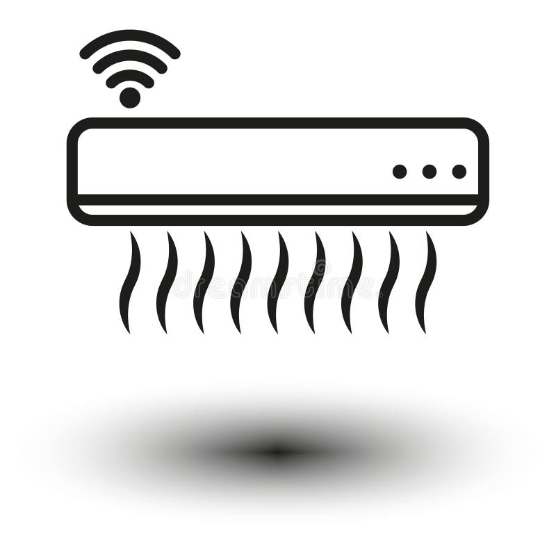 Acondicionador de aire del enrutador wifi. concepto de tecnología de refrigeración. ilustración vectorial. 10. ilustración del vector