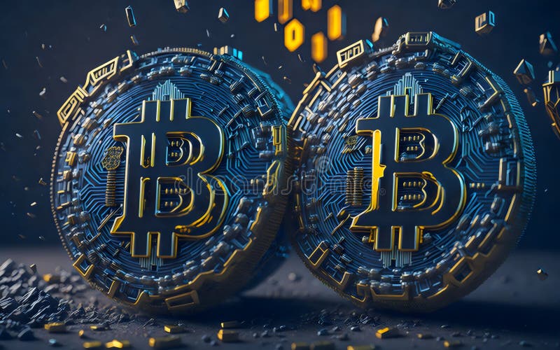 Acoperire împotriva monedelor metalice a criptomonedelor digitale de tip bitcoin împotriva riscurilor împotriva monedelor metalice vector illustration