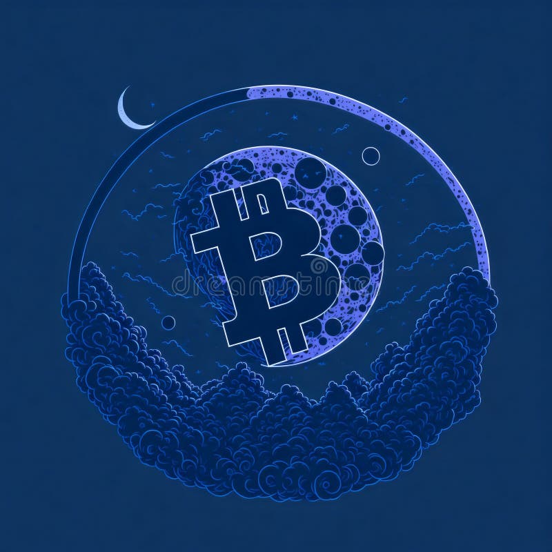 Acoperire împotriva monedelor metalice a criptomonedelor digitale de tip bitcoin împotriva riscurilor împotriva monedelor metalice stock illustration