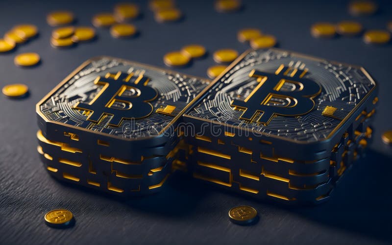 Acoperire împotriva monedelor metalice a criptomonedelor digitale de tip bitcoin împotriva riscurilor împotriva monedelor metalice royalty free illustration