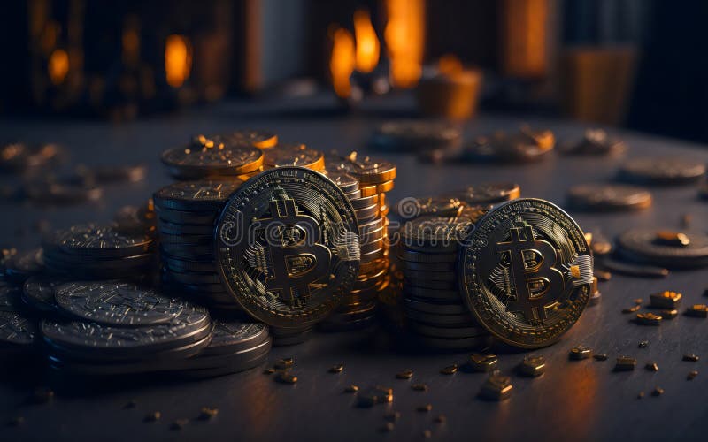 Acoperire împotriva monedelor metalice a criptomonedelor digitale de tip bitcoin împotriva riscurilor împotriva monedelor metalice royalty free illustration