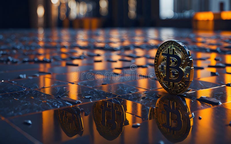 Acoperire împotriva monedelor metalice a criptomonedelor digitale de tip bitcoin împotriva riscurilor împotriva monedelor metalice stock illustration