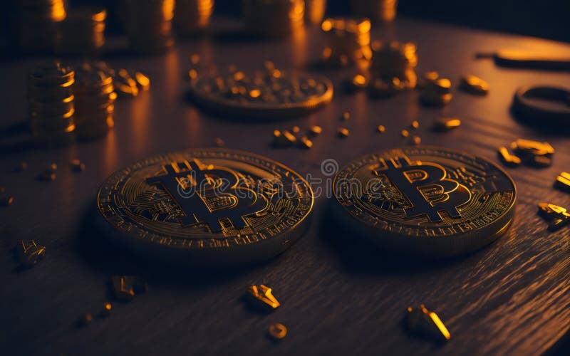 Acoperire împotriva monedelor metalice a criptomonedelor digitale de tip bitcoin împotriva riscurilor împotriva monedelor metalice royalty free illustration