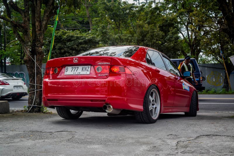 Surakarta Indonesia May 6 2023 Honda Accord Euro R CL7 is the high performance version of Honda Accord. Only available in Japan market and powered by K20A engine that produced 220 horsepower. Surakarta Indonesia May 6 2023 Honda Accord Euro R CL7 is the high performance version of Honda Accord. Only available in Japan market and powered by K20A engine that produced 220 horsepower