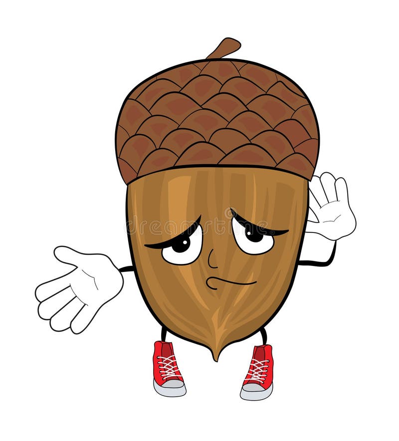 Acorn cartoon character stock illustration. Image of human - 42813898