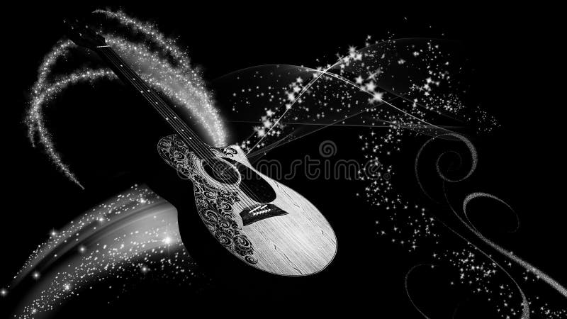 Acoustic Classical Guitar on black