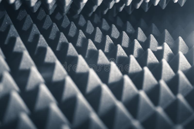 Acoustic foam pyramid abstract background with glow light