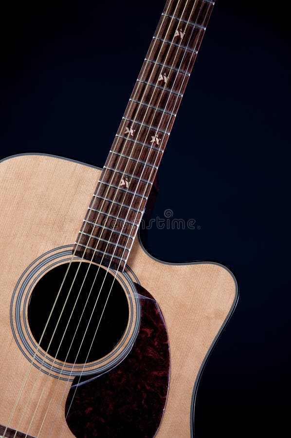 Black Acoustic Guitar on Green Stock Photo Image of music, space 7527228