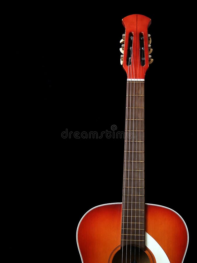Acoustic guitar on black background 1 royalty free stock photography Acoustic guitar on black background 1 royalty free stock photography