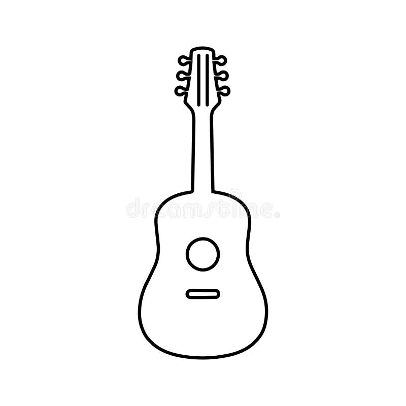 The Acoustic Guitar Icon. Contour Image of a Stringed Plucked Musical ...