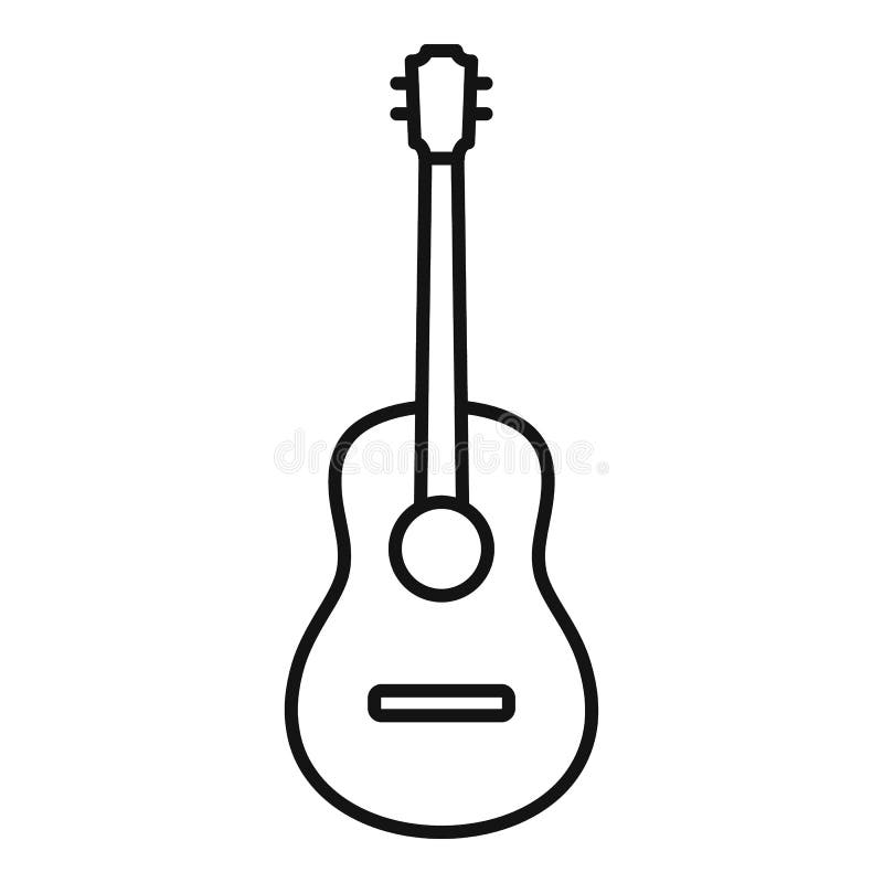 Wood Guitar Icon, Outline Style Stock Illustration - Illustration of ...