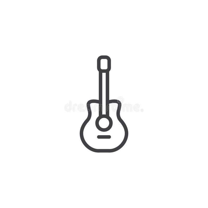 Acoustic Guitar Outline Icon Stock Vector - Illustration of vector ...