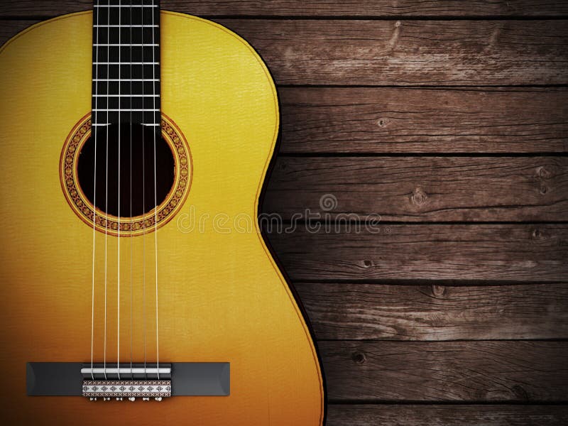 Blues Guitar the Old Wooden Wall As Background Stock Image Image of