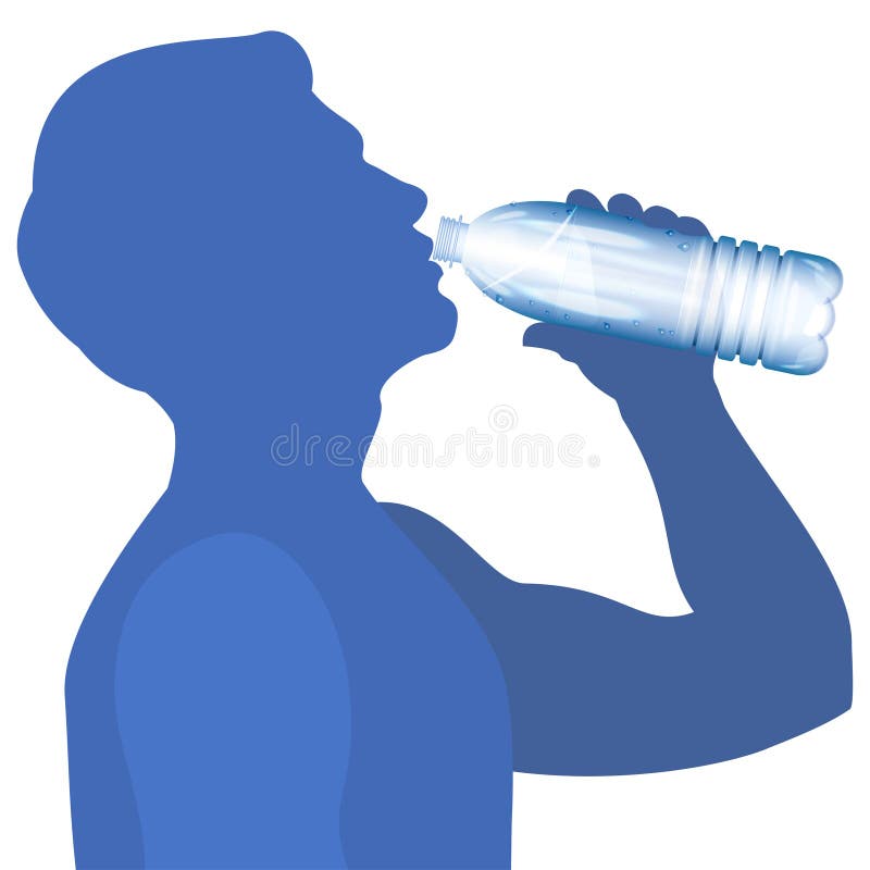 Man drink water. Concept of healthy lifestyle. Vector illustration. Man drink water. Concept of healthy lifestyle. Vector illustration
