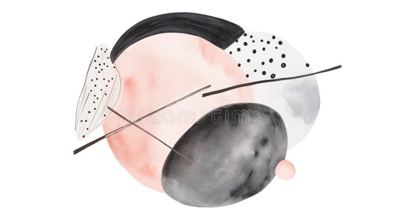 Acquerello geometrico astratto con tonalità rosa e nera trasparente royalty illustrazione gratis