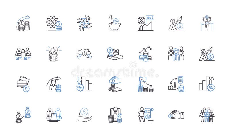 Acquiring capital outline icons collection. Funding, Investment, Financing, Crowdfunding, Angel, Venture, Capitalization. Acquiring capital outline icons collection. Funding, Investment, Financing, Crowdfunding, Angel, Venture, Capitalization