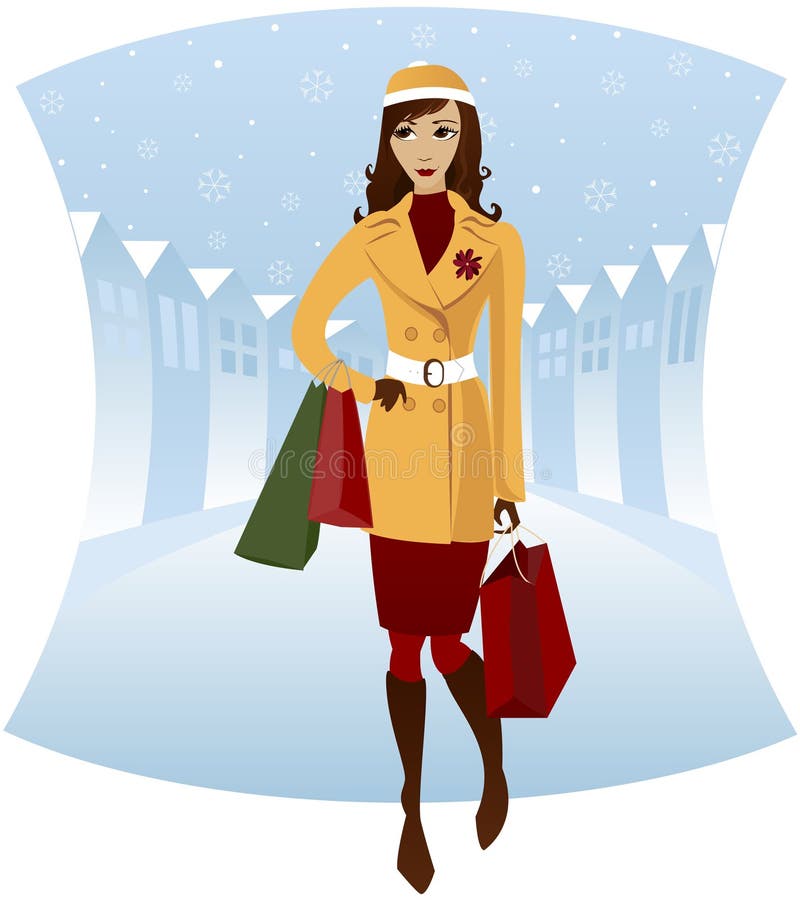 Acquisto di inverno royalty illustrazione gratis Acquisto di inverno royalty illustrazione gratis
