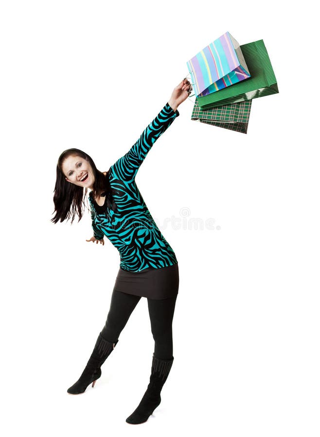 Acquisto felice della donna fotografia stock libera da diritti