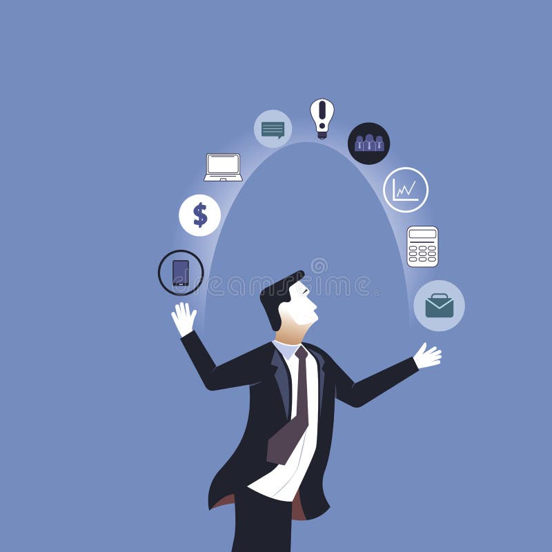 acr?bata Iconos del negocio del hombre de negocios que hacen juegos malabares Ejemplo del vector del negocio del concepto libre illustration acr?bata Iconos del negocio del hombre de negocios que hacen juegos malabares Ejemplo del vector del negocio del concepto libre illustration