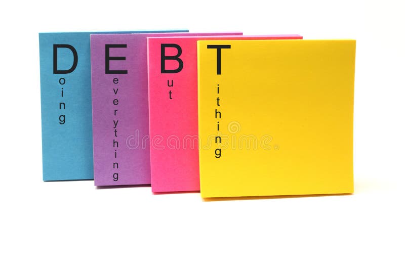 Acronimo di DEBITO fotografia stock Acronimo di DEBITO fotografia stock