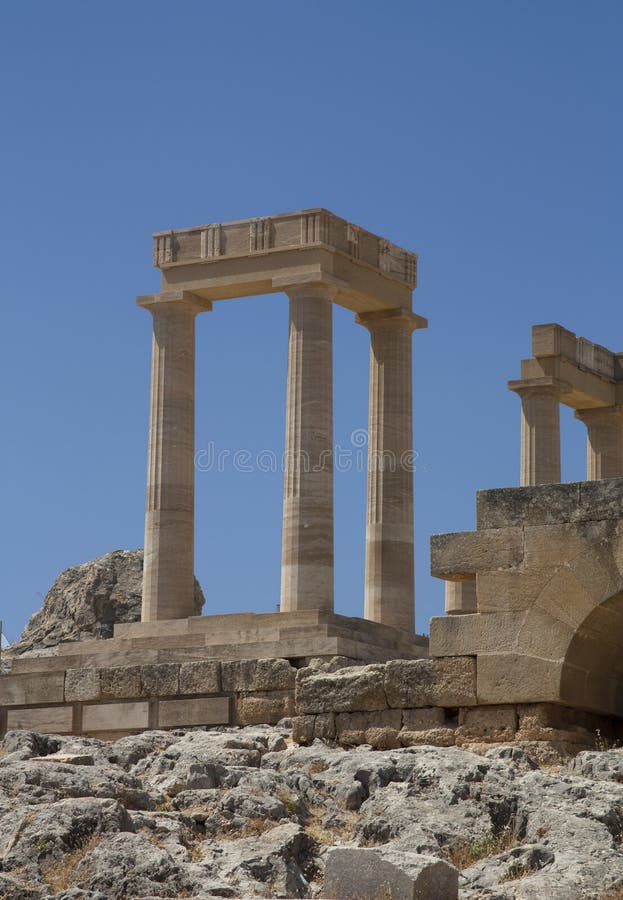 Acropole antique en Rhodes. Ville de Lindos. Grèce