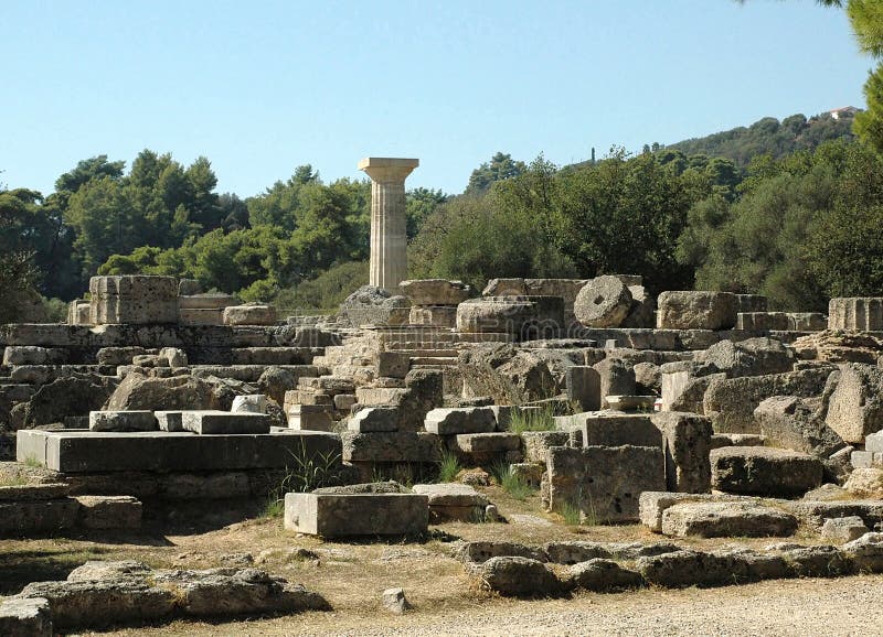 Greece - Olympia Acropolis - Gymnasium colonnade. Greece - Olympia Acropolis - Gymnasium colonnade