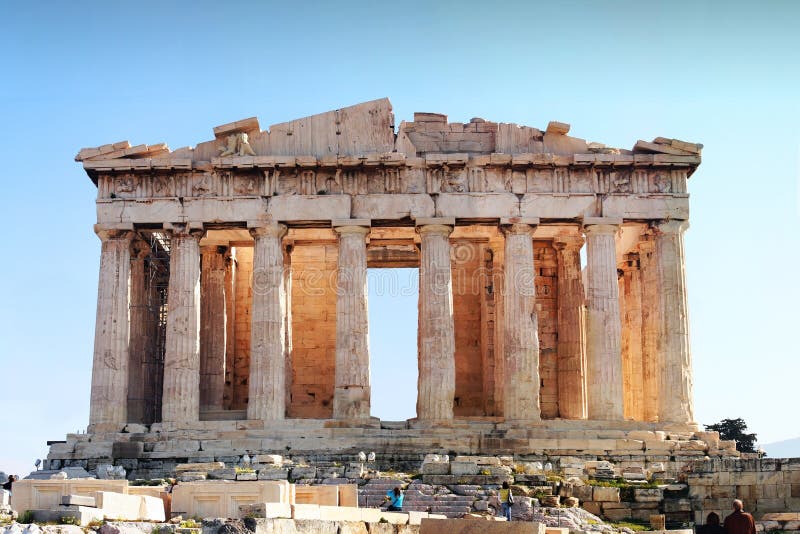 Acropolisathens parthenon arkivfoto