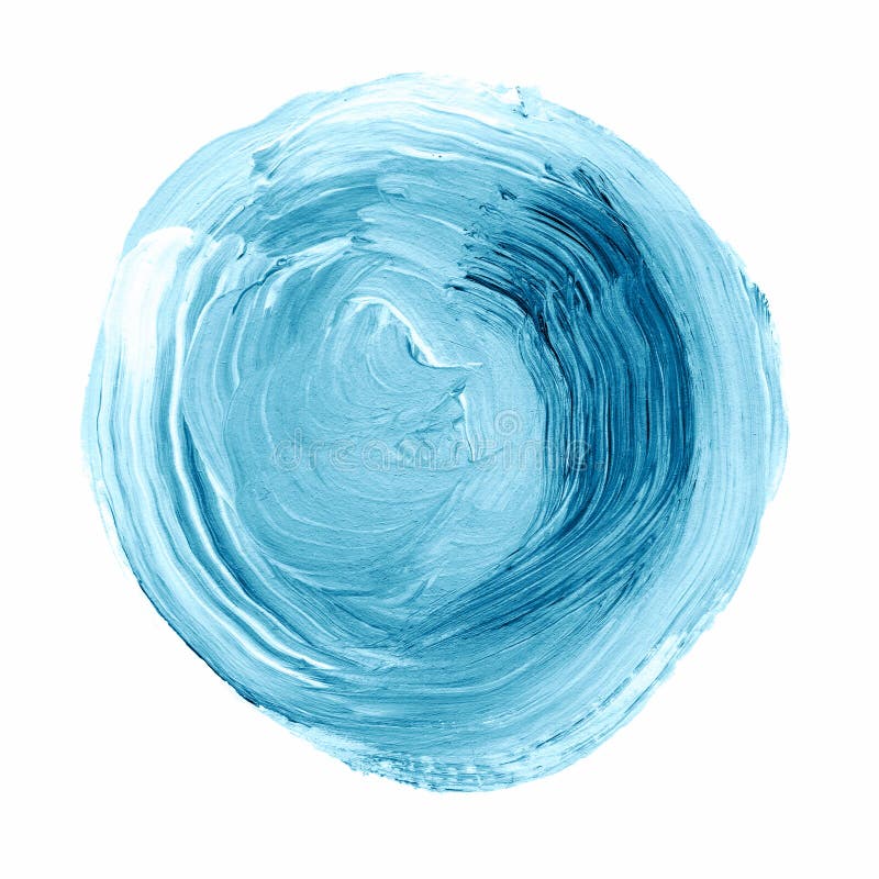 Acryldiecirkel op witte achtergrond wordt geïsoleerd Blauw, munt om waterverfvorm voor tekst Element voor verschillend ontwerp