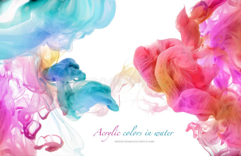 Acrylic colors in water. Abstract background. Acrylic colors in water. Abstract background.