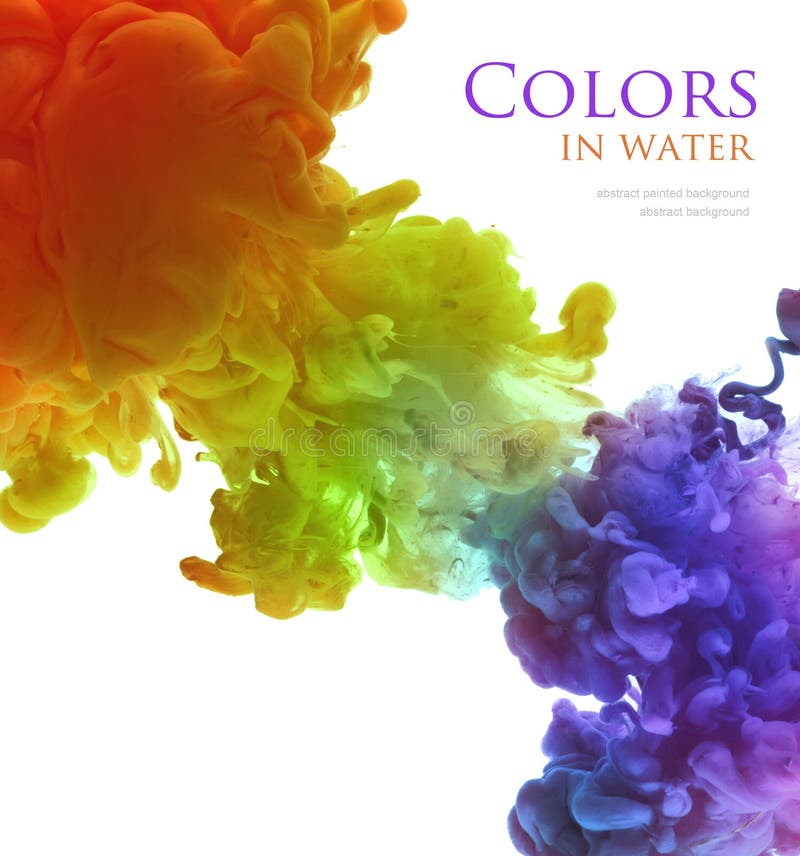 Acrylic Colors in Water Isolated. Abstract Background. Stock Image ...