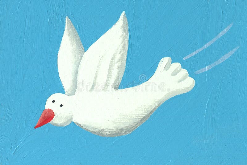 White dove flying royalty free illustration