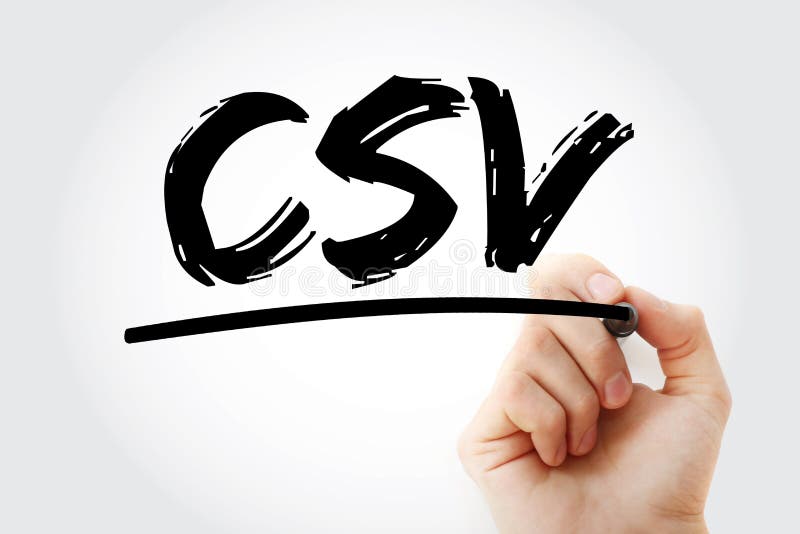 Acrónimo de csv valores separados por comas con fondo de concepto de tecnología de marcadores