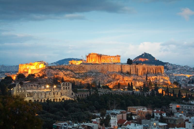 Acropolis as seen from Filopappou Hill, Athens. Acropolis as seen from Filopappou Hill, Athens.