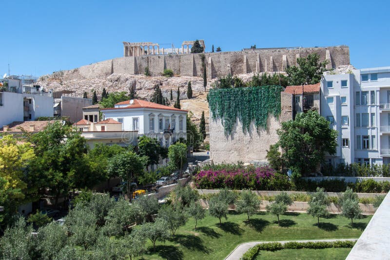 The mountain with the ruins of the Parthenon, Acropolis, in Athens, Greece. The mountain with the ruins of the Parthenon, Acropolis, in Athens, Greece.