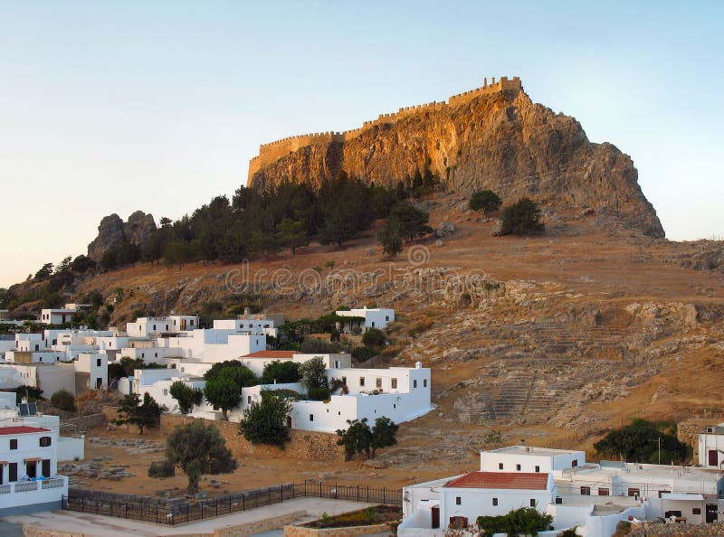 Acropolis in the ancient town Lindos. Rhodes. Greece. Acropolis in the ancient town Lindos. Rhodes. Greece