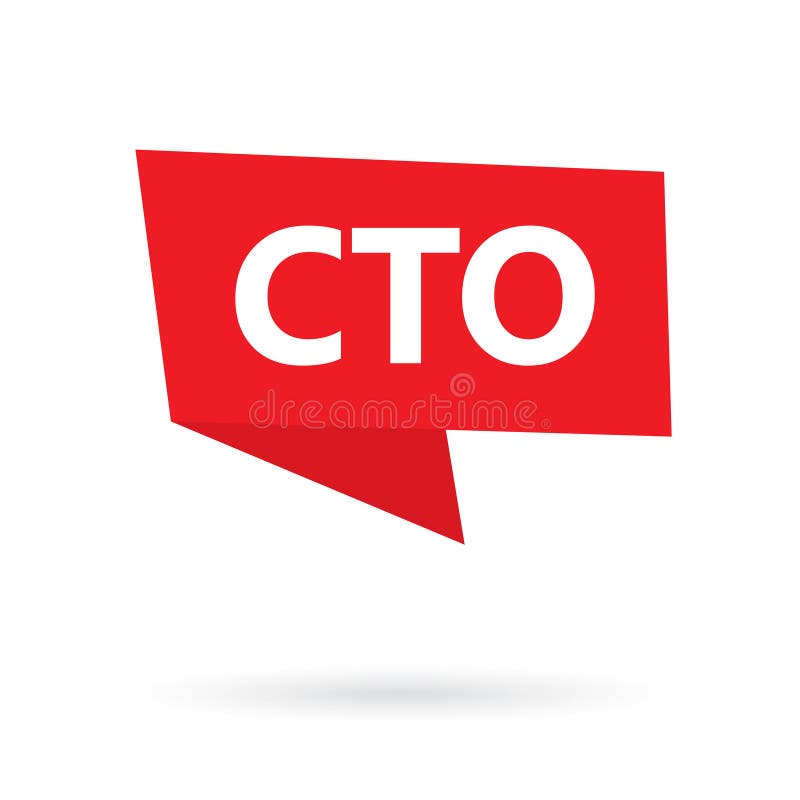 Acrônimo do CTO Chief Technology Officer em uma etiqueta ilustração do vetor Acrônimo do CTO Chief Technology Officer em uma etiqueta ilustração do vetor