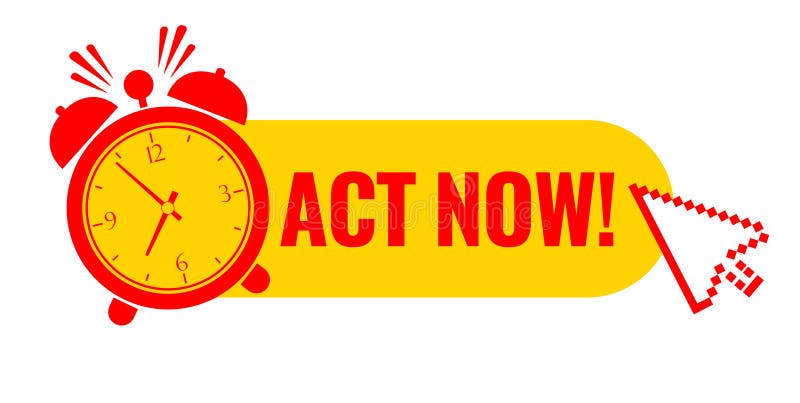 Act now reminder web button royalty free illustration