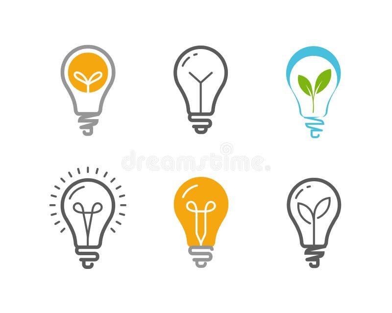 Actiepictogram lamp. symbool of logo van het technologieidee. vectorillustratie royalty-vrije illustratie