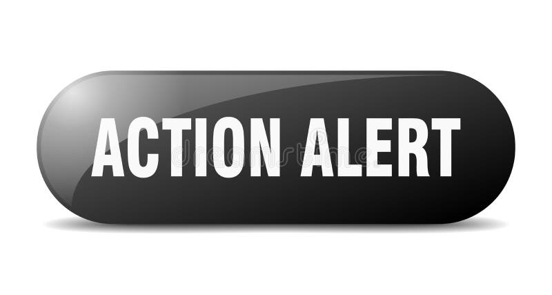 Action alert button sign key push banner royalty ilustracja