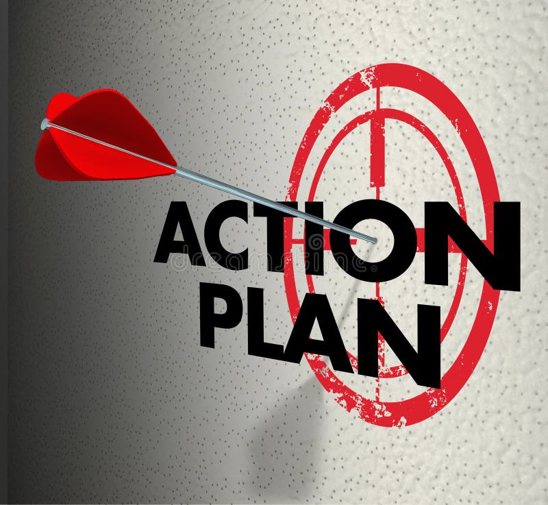 Action Plan Arrow Hitting Target Aim Focus Goal Objective